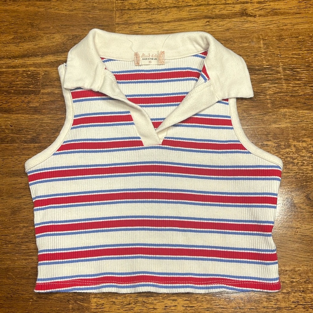 Altar’d state collared crop tank top